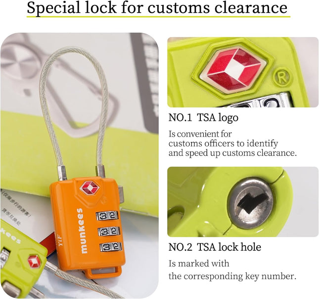 Munkees TSA-Approved Cable Combination Lock