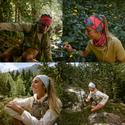 The Original BUFF® CoolNet UV® Wide Headband - Aces Seagrove Green