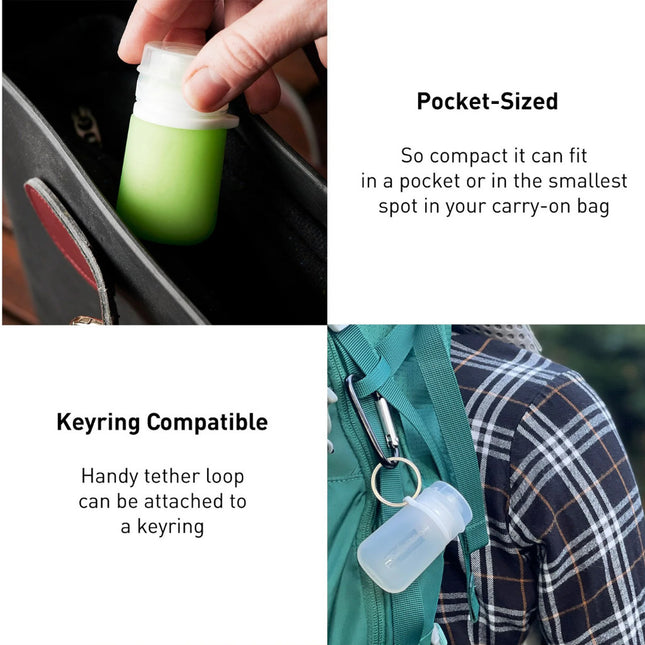 Humangear GoToob Mini Premium Refillable Travel Tube 27ml - Pack of 3 - Blue/Clear/Green