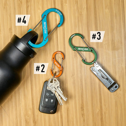 Nite Ize S Biner Aluminum Dual Carabiner Combo #2 #3 #4 - 3 Pack - Assorted