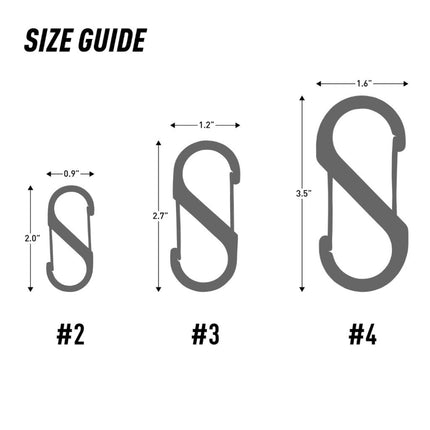 Nite Ize S Biner Aluminum Dual Carabiner Combo #2 #3 #4 - 3 Pack - Assorted