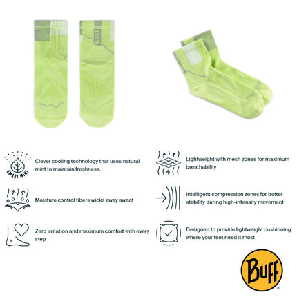 The Original BUFF® CoolNet™ Quarter Socks - Lime