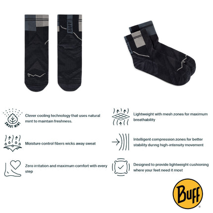 The Original BUFF® CoolNet™ Quarter Socks - Black