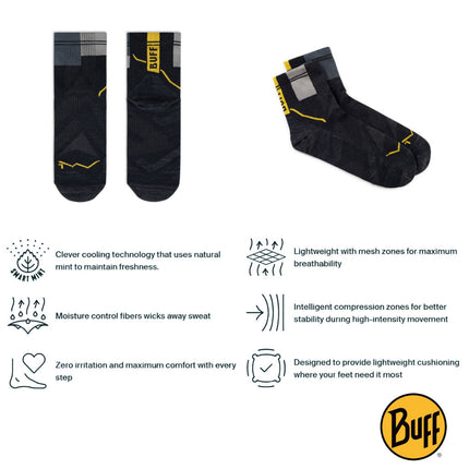 The Original BUFF® CoolNet™ Quarter Socks - Graphite