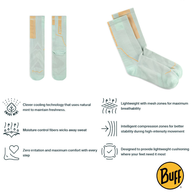 The Original BUFF® CoolNet™ Crew Socks - Seagrove Green