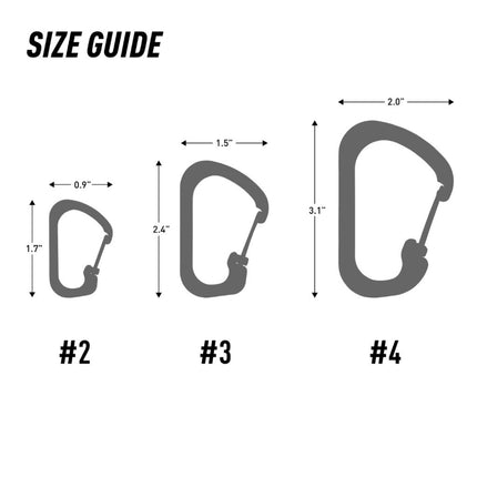Nite Ize SlideLock Carabiner Aluminum Combo #2 #3 #4 - 3 Pack - Assorted
