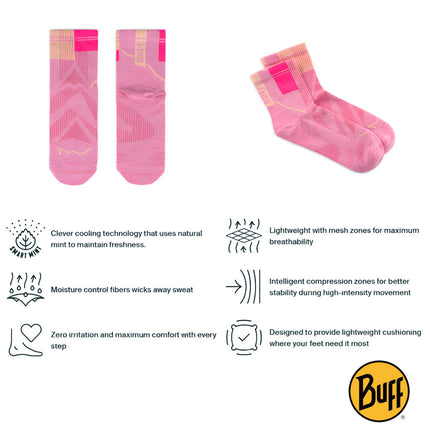 The Original BUFF® CoolNet™ Quarter Socks - Pink