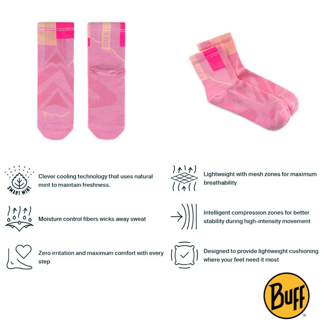 The Original BUFF® CoolNet™ Quarter Socks - Pink